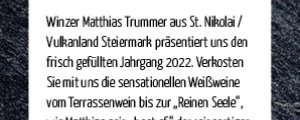 04.05. Weinverkostung mit Matthias Trummer